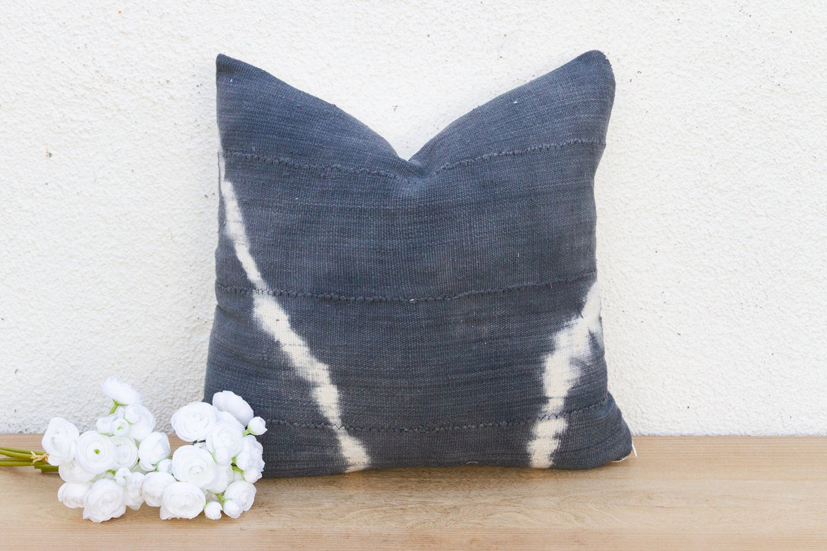 Midnight Shibori, Vintage Indigo Resist Dye Pillow