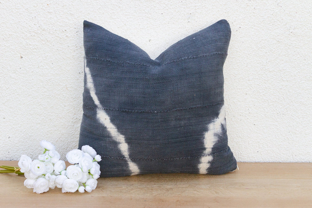 Midnight Shibori, Vintage Indigo Resist Dye Pillow