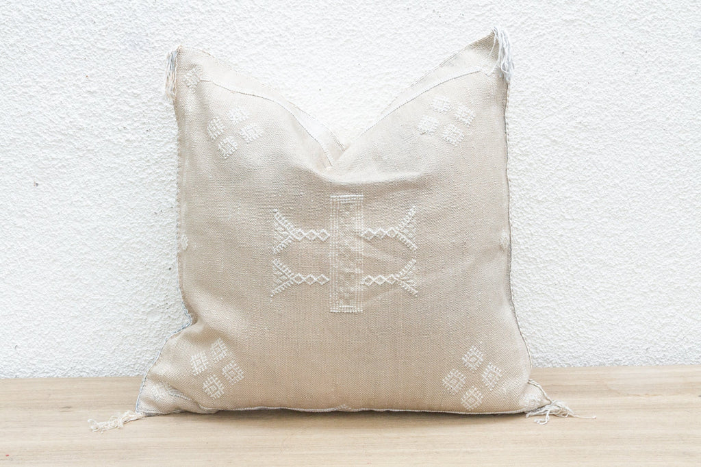 White Souk Large Silk Rug Pillow