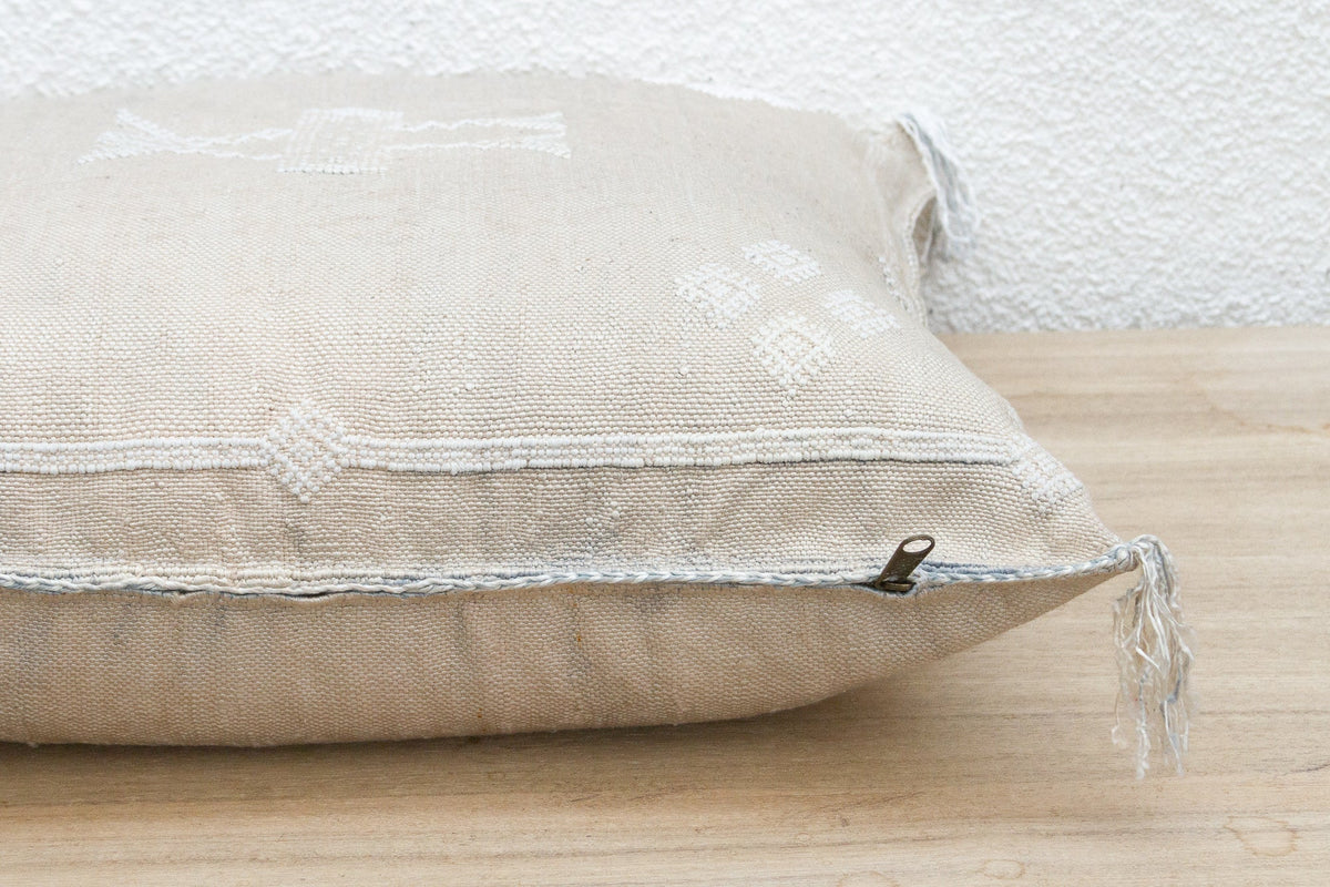 White Souk Large Silk Rug Pillow