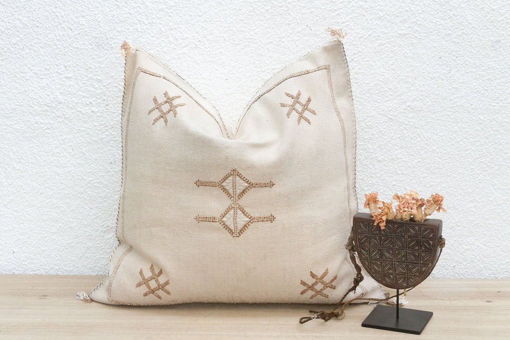 Moroccan Chalk Large Silk Rug Pillow