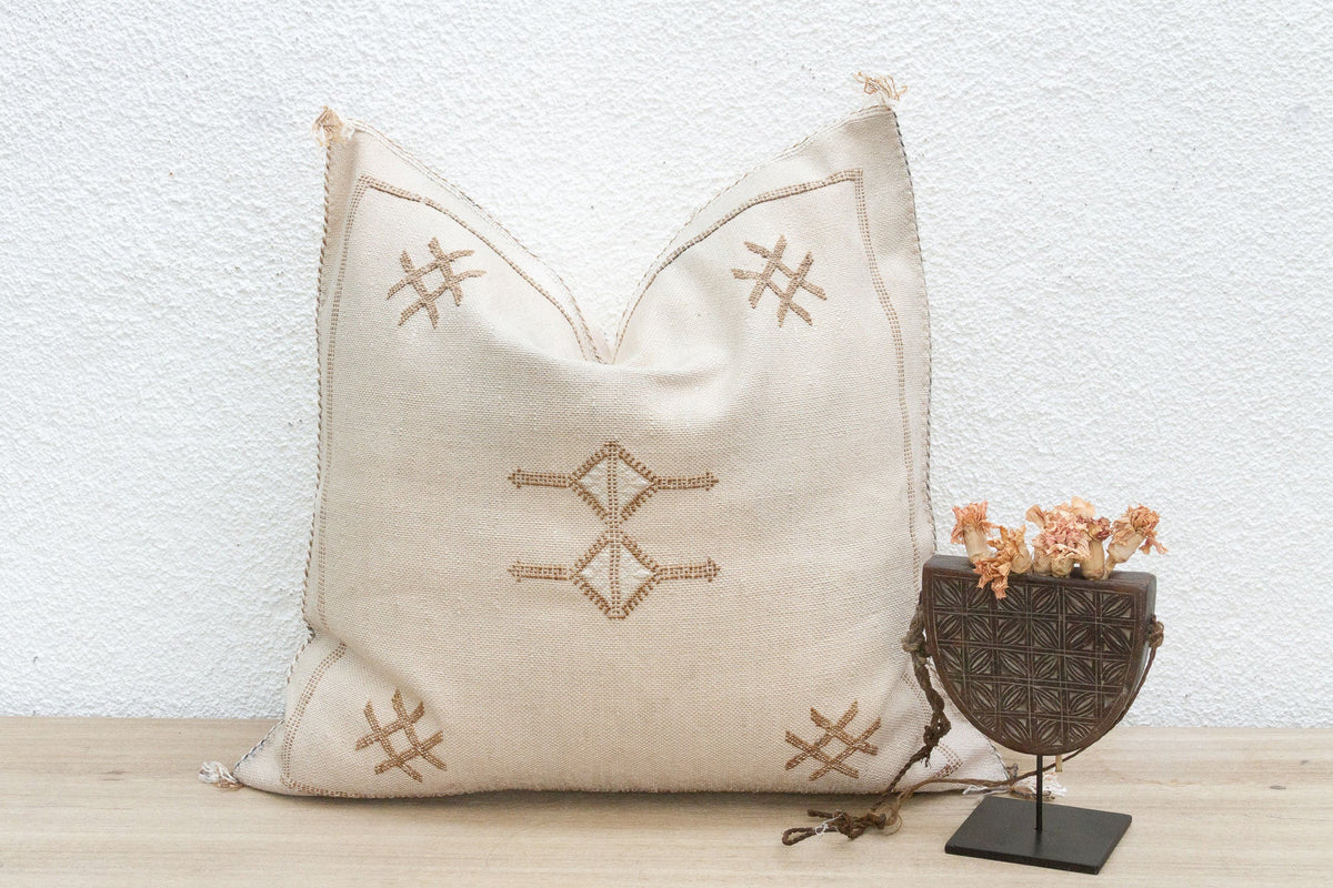 Moroccan Chalk Large Silk Rug Pillow