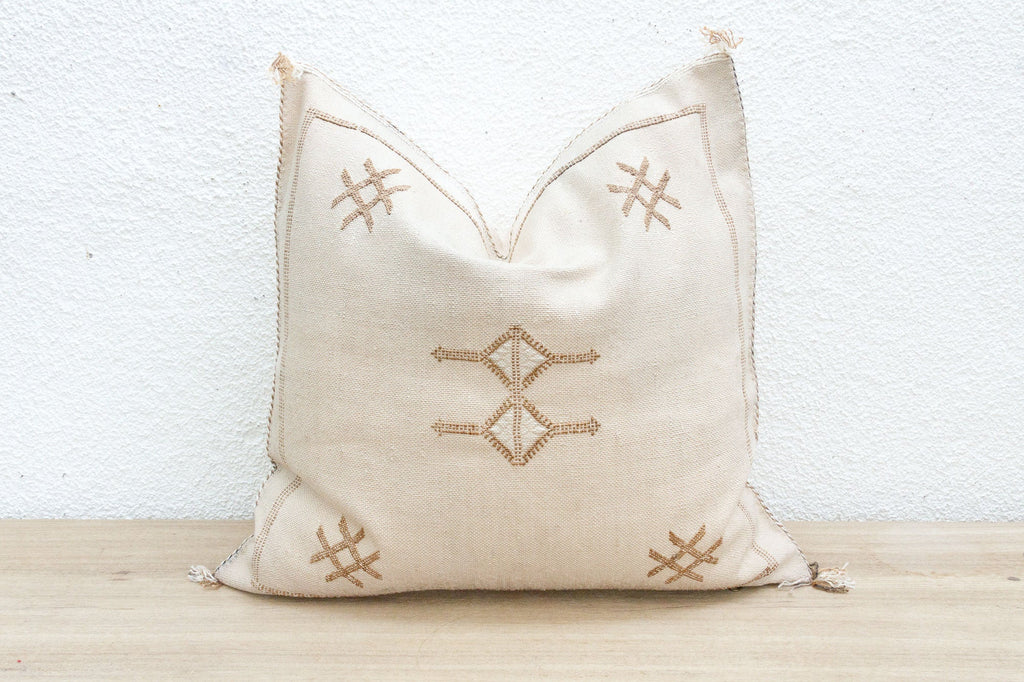Moroccan Chalk Large Silk Rug Pillow