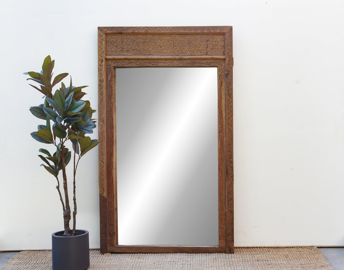 20th Century Oxidized Doorway Floor Mirror