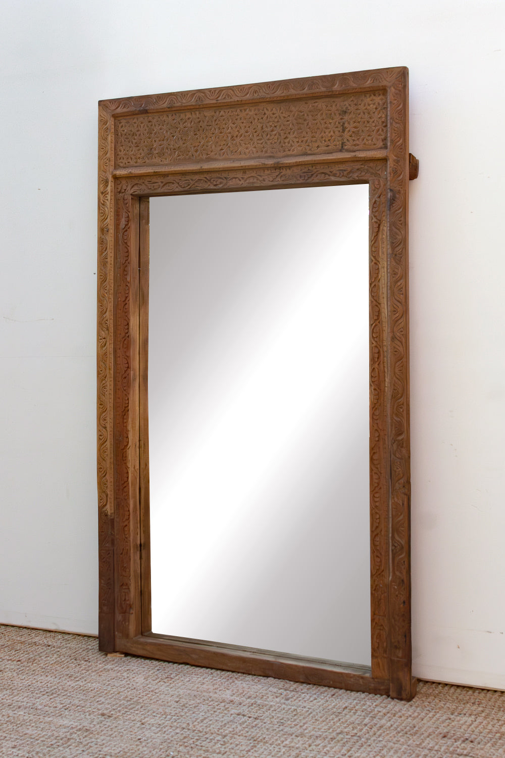20th Century Oxidized Doorway Floor Mirror