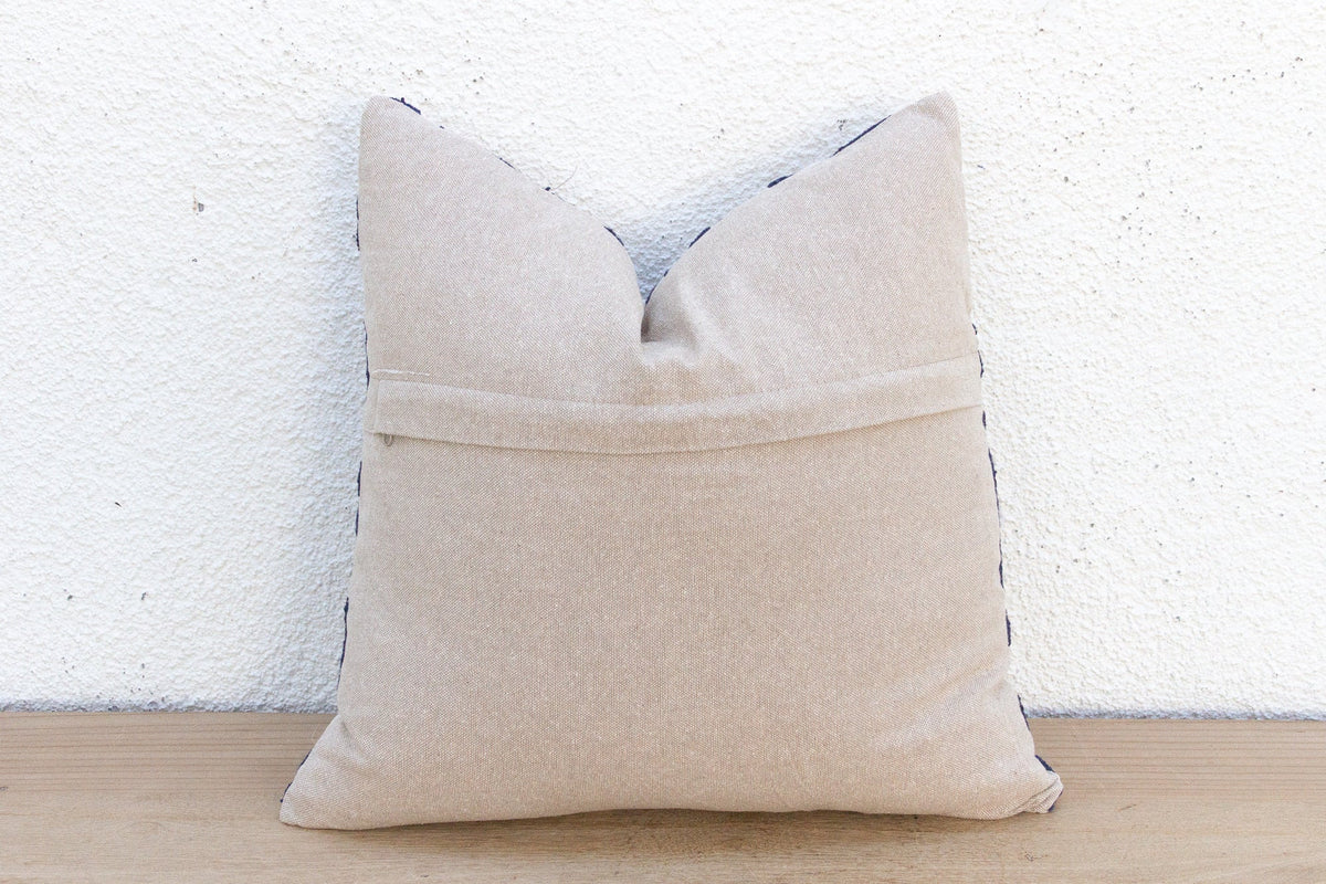 Navy Blue Floral Suzani Throw Pillow