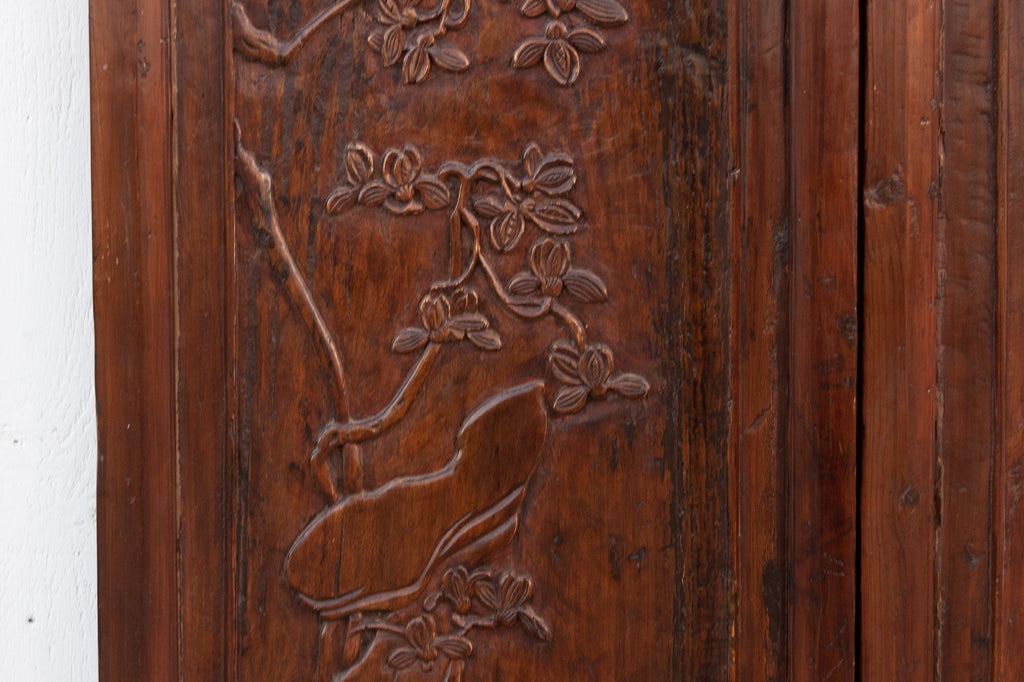 Set of 4 Mid-Century Finely Carved Door Panels