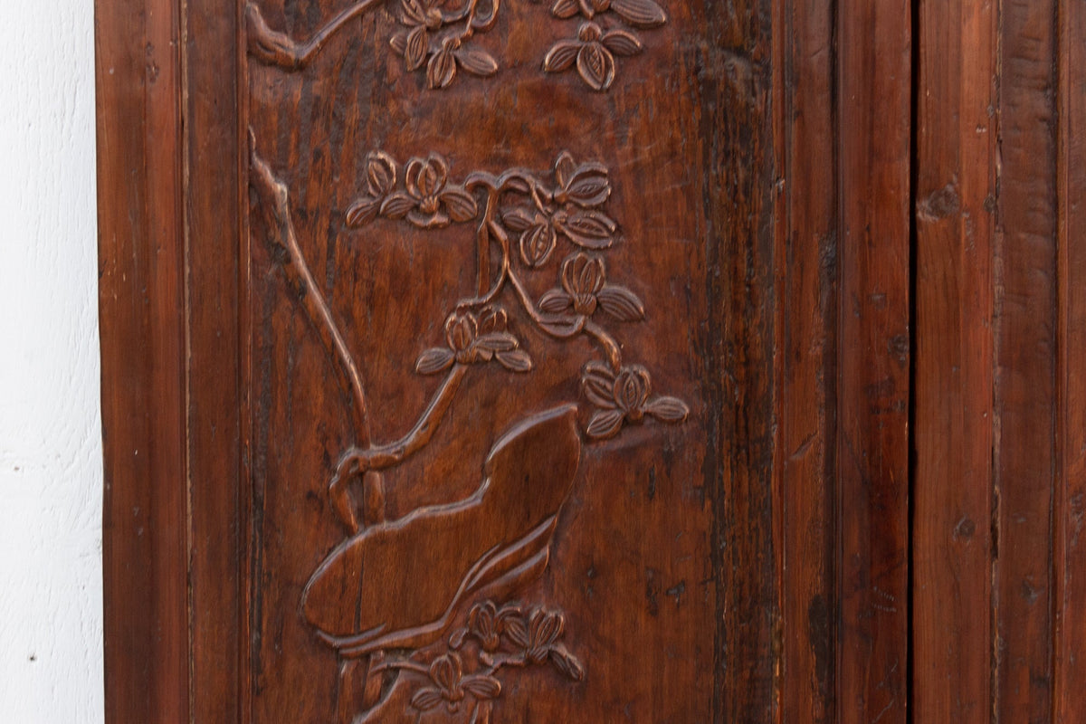 Set of 4 Mid-Century Finely Carved Door Panels