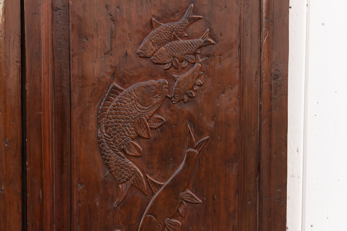 Set of 4 Mid-Century Finely Carved Door Panels