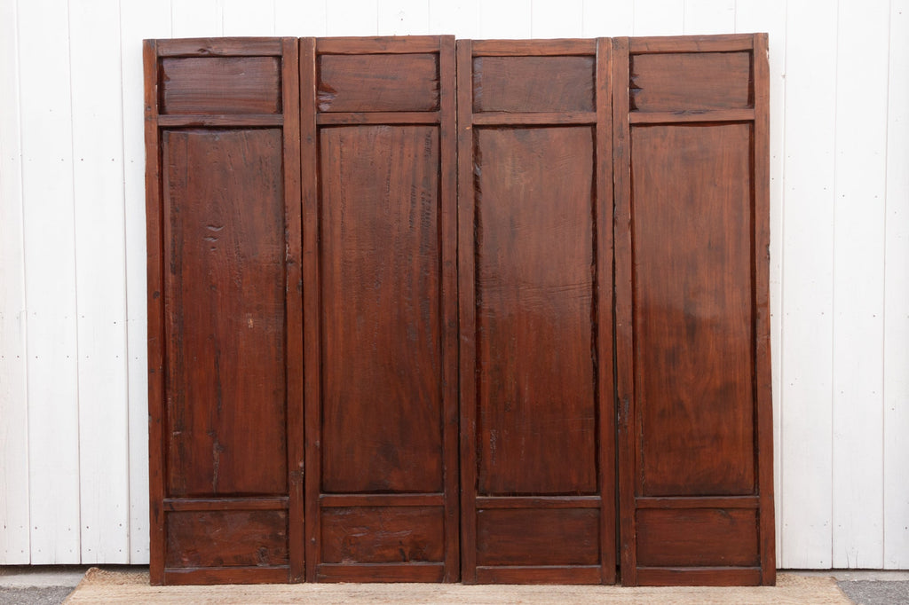 Set of 4 Mid-Century Finely Carved Door Panels