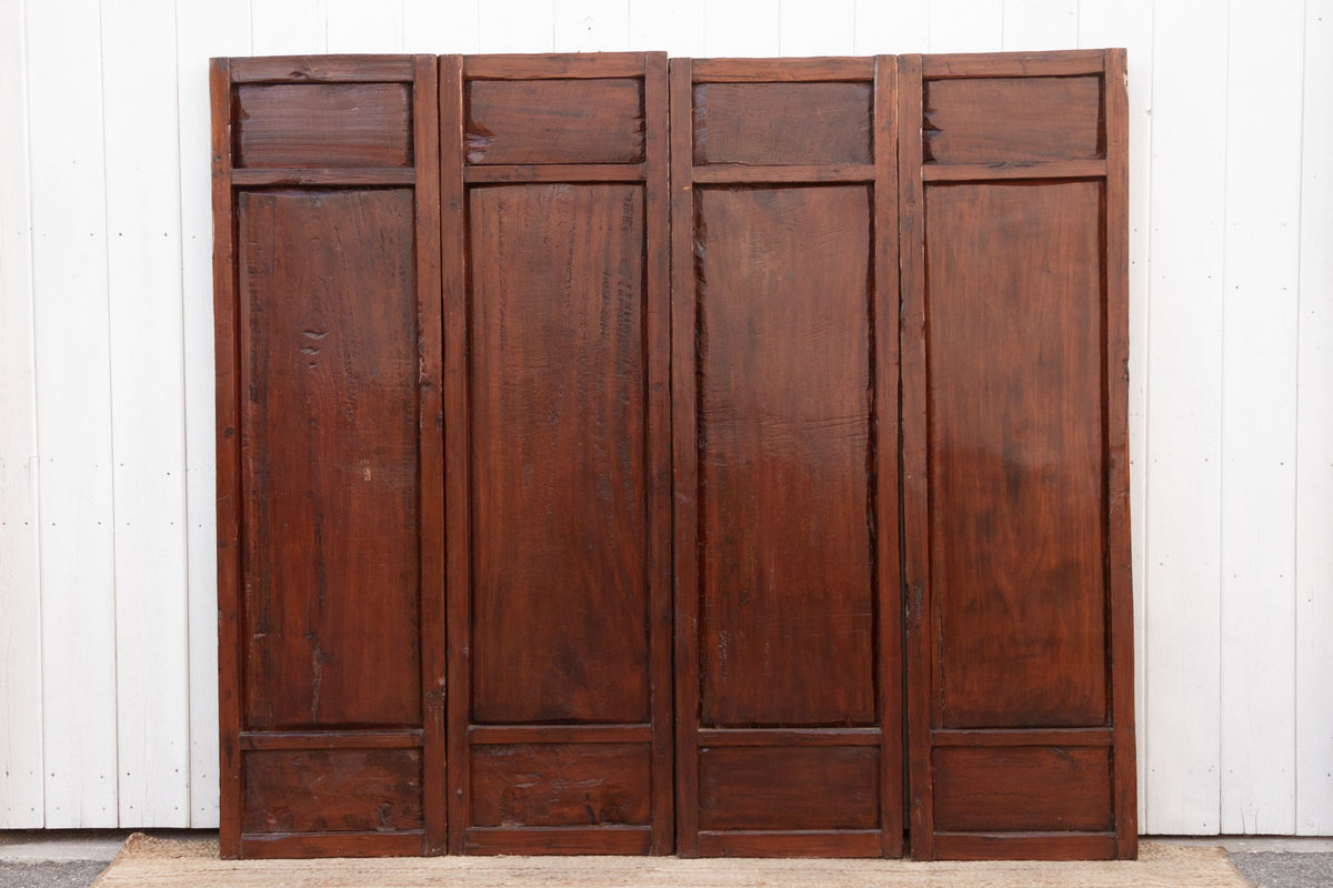 Set of 4 Mid-Century Finely Carved Door Panels