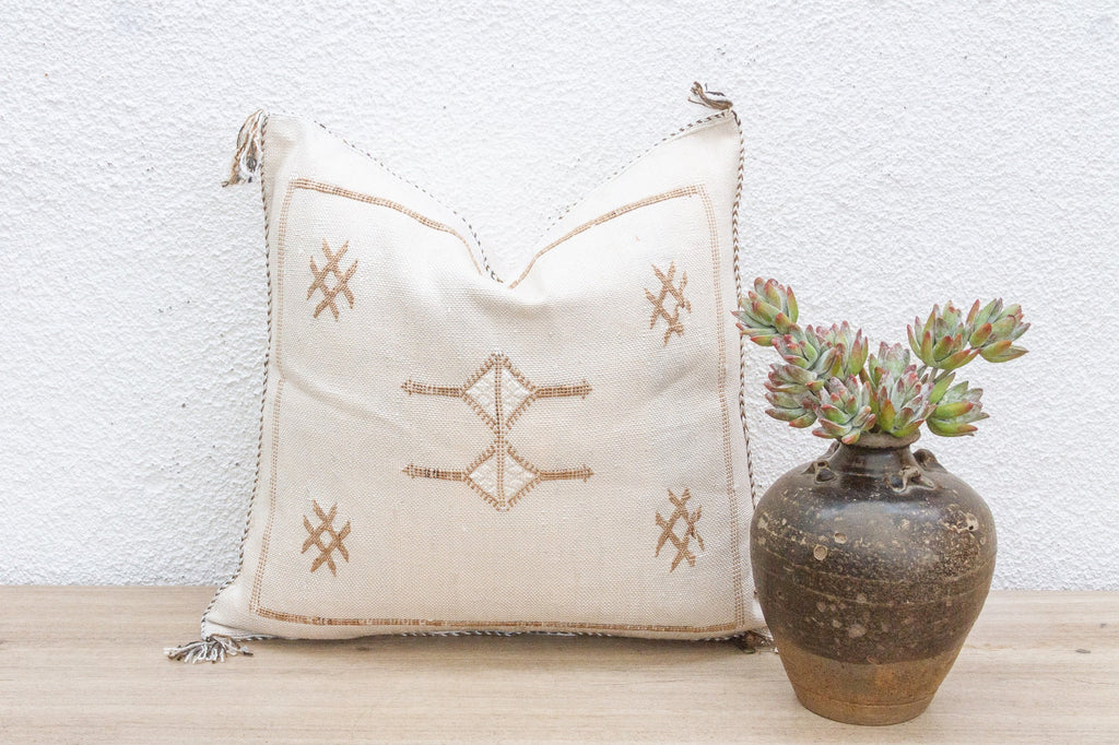 Desert Pearl Silk Rug Pillow