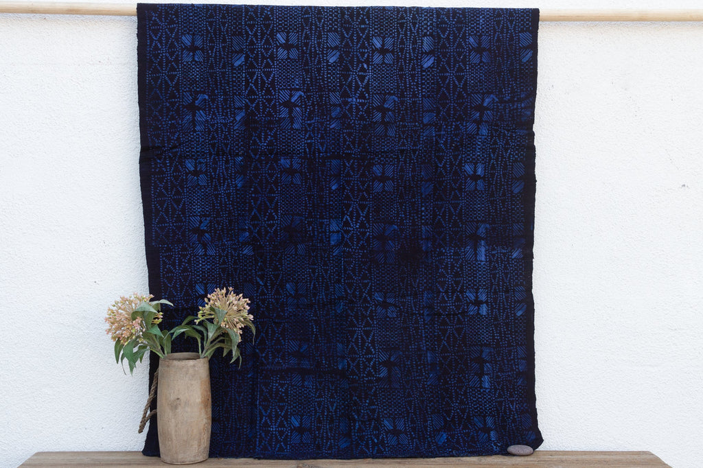 Marine Blue Artistic Mud Cloth