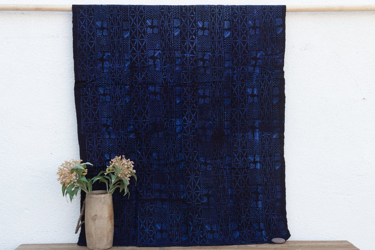 Marine Blue Artistic Mud Cloth