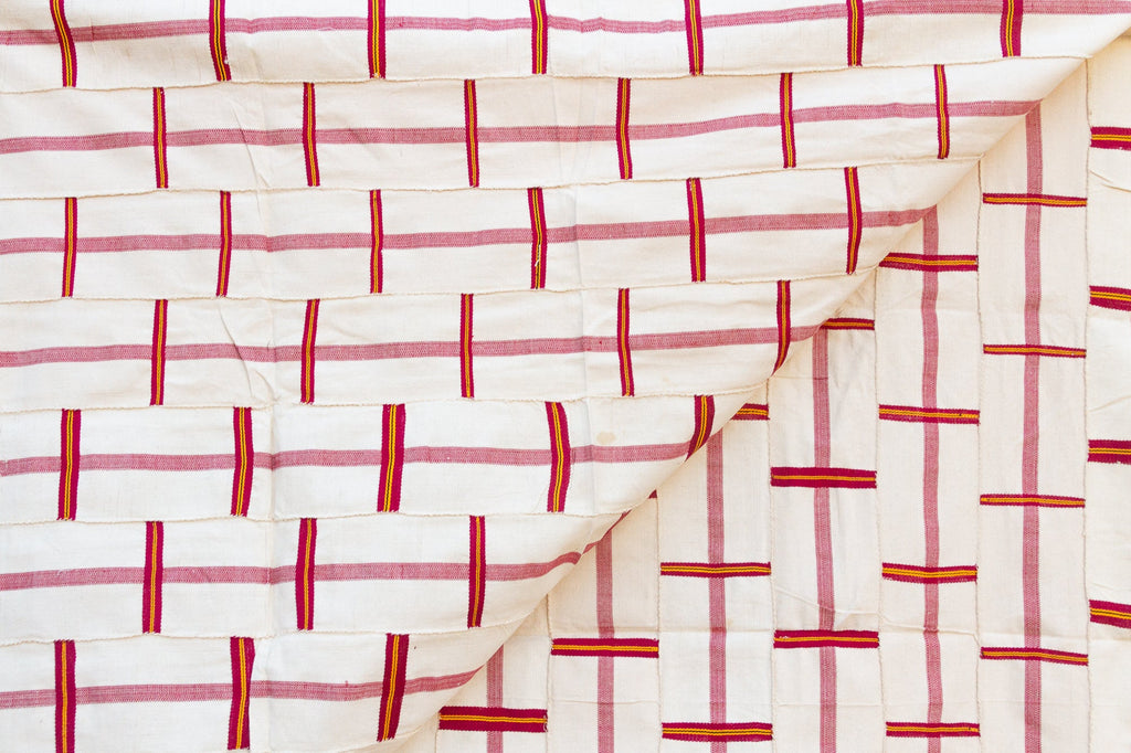 White & Red Vintage Heirloom Kente