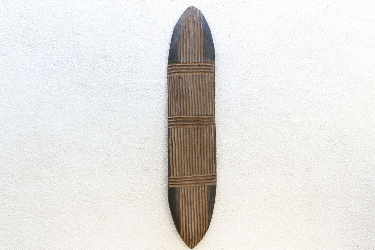 Long & Slim African Tribal Wood Panel