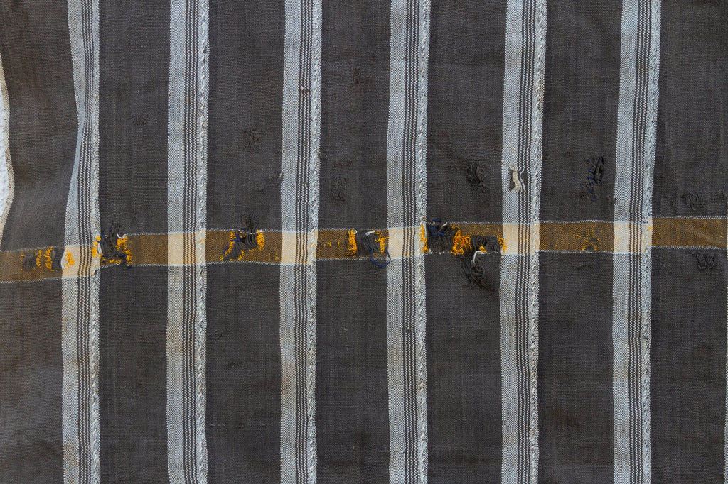 Vintage Charcoal Striped African Mud Cloth