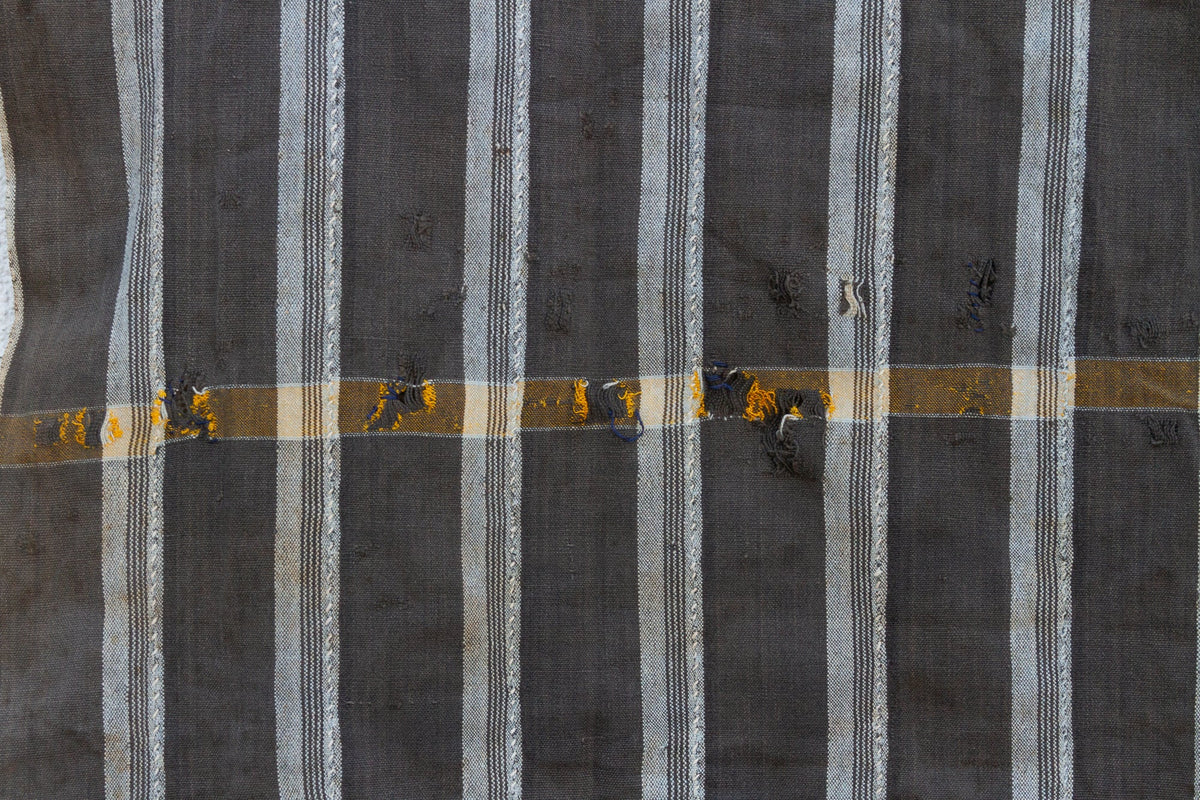 Vintage Charcoal Striped African Mud Cloth