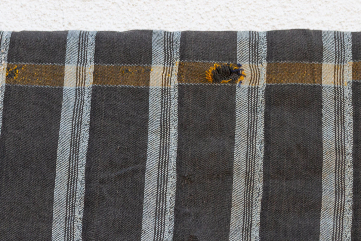 Vintage Charcoal Striped African Mud Cloth