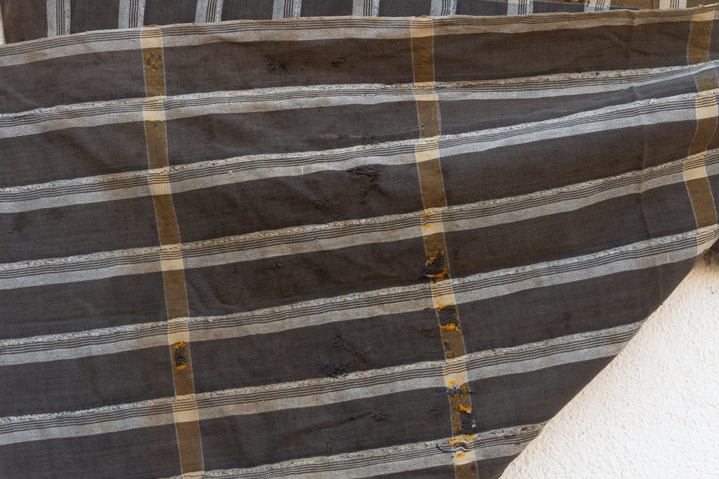 Vintage Charcoal Striped African Mud Cloth