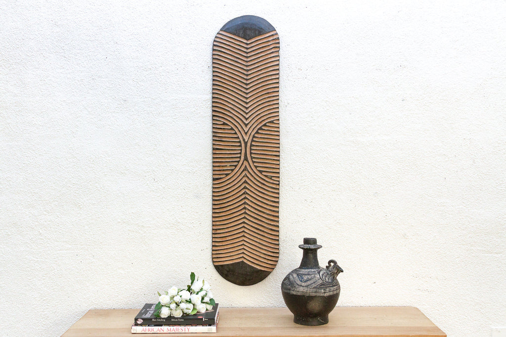 Shadow & Light Carved African Wood Panel