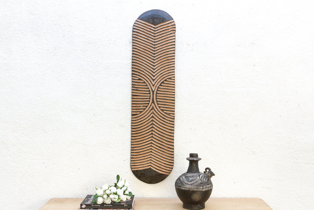 Shadow & Light Carved African Wood Panel