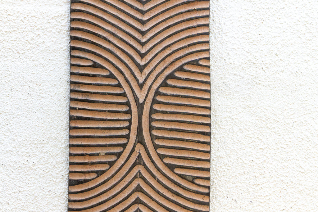 Shadow & Light Carved African Wood Panel