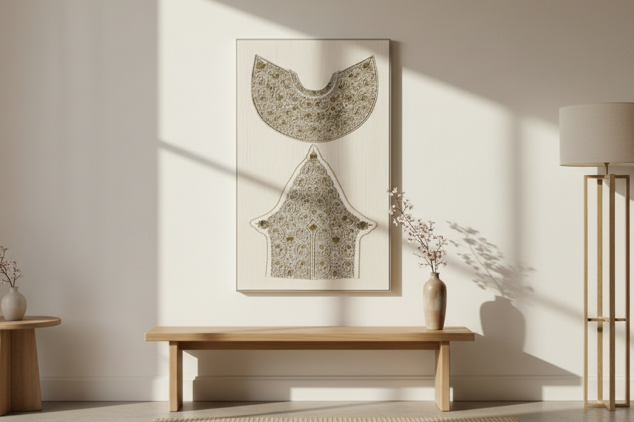 19th Century Framed Indo-Spanish Gilded Vestment