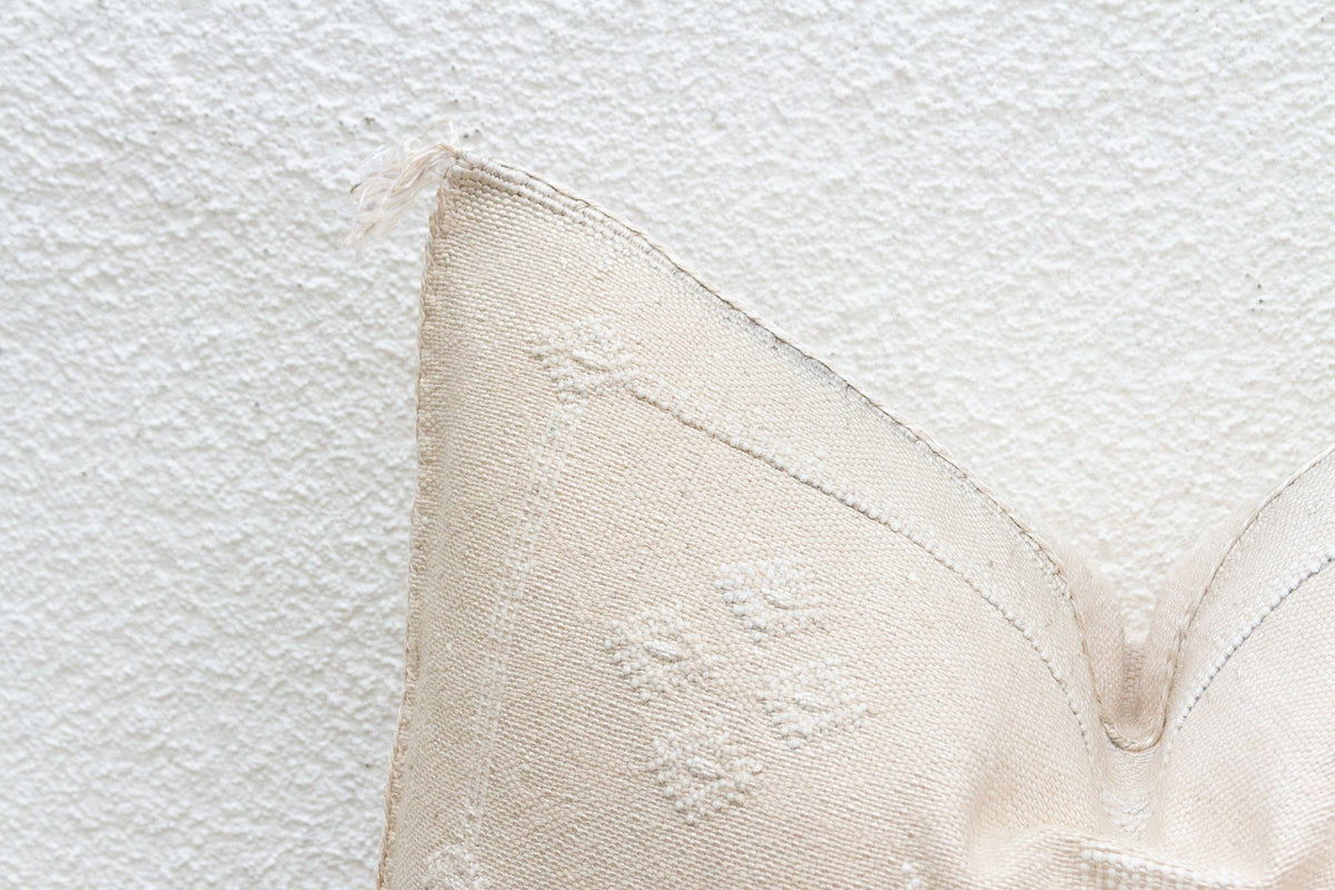 Chalk White Silk Rug Lumbar Pillow