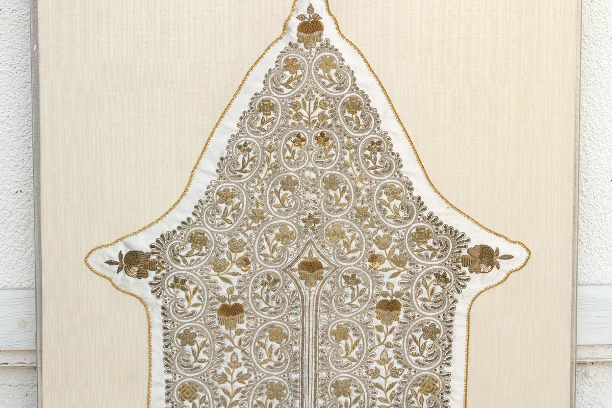 19th Century Framed Indo-Spanish Gilded Vestment