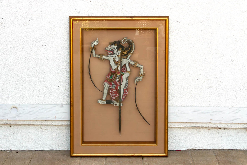 Antique Javanese Wayang Kulit Puppet Wall Art