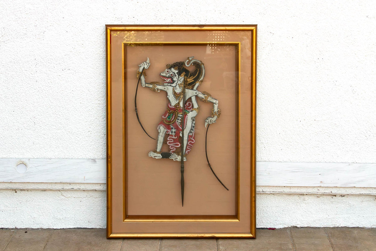 Antique Javanese Wayang Kulit Puppet Wall Art