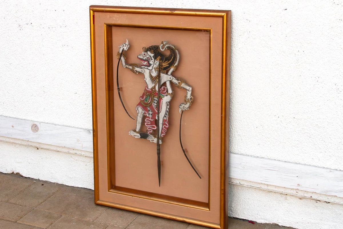 Antique Javanese Wayang Kulit Puppet Wall Art