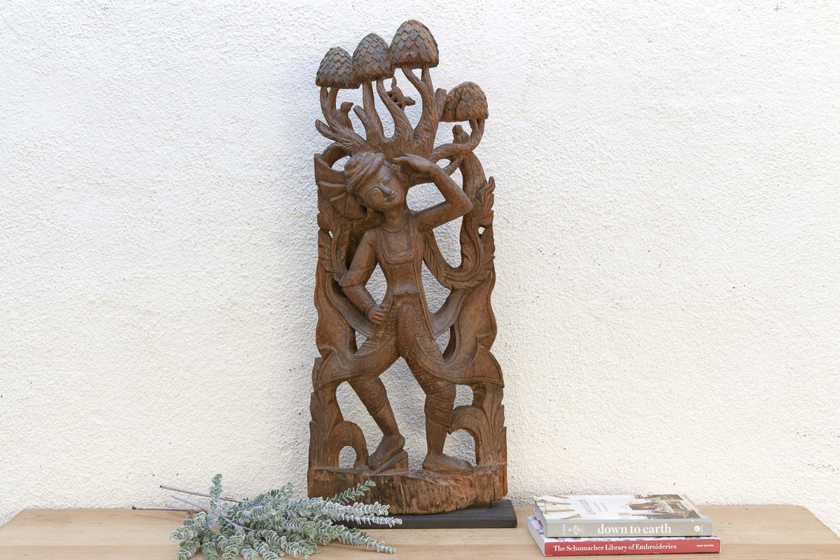 The Forest Dancer Antique Southeast Asian Wood Carving