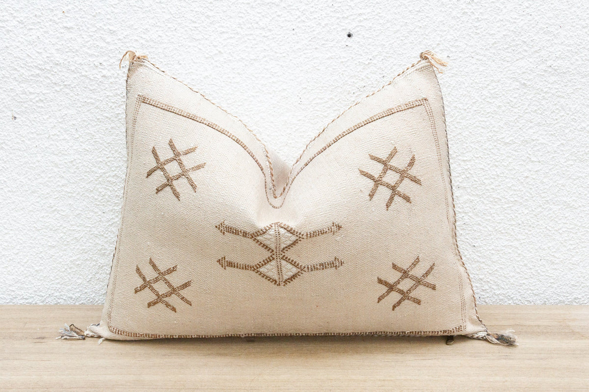Ouira Mist Silk Rug Lumbar Pillow