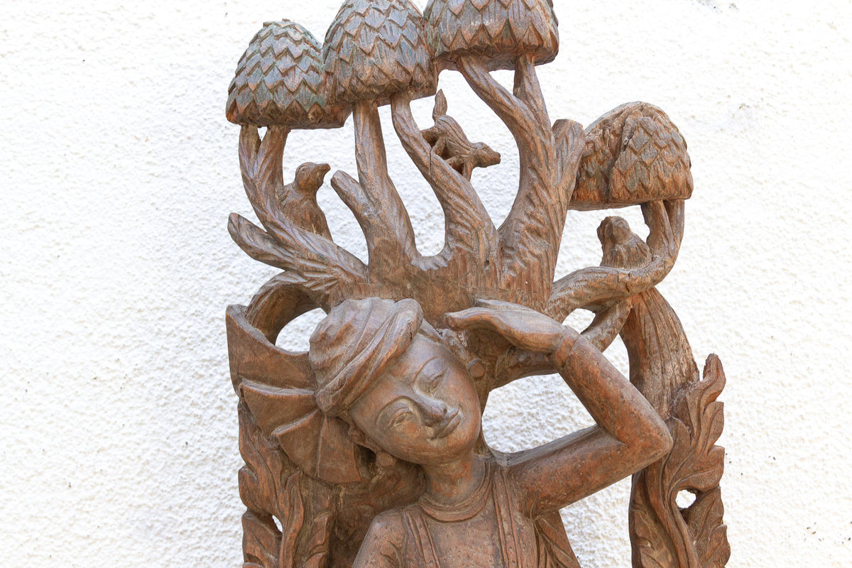 The Forest Dancer Antique Southeast Asian Wood Carving