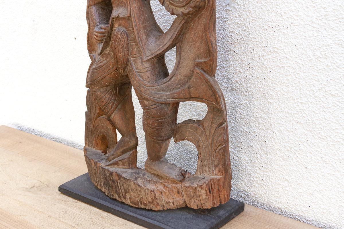 The Forest Dancer Antique Southeast Asian Wood Carving