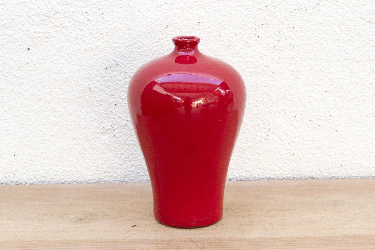 Elegant Chinese Oxblood Red Vase