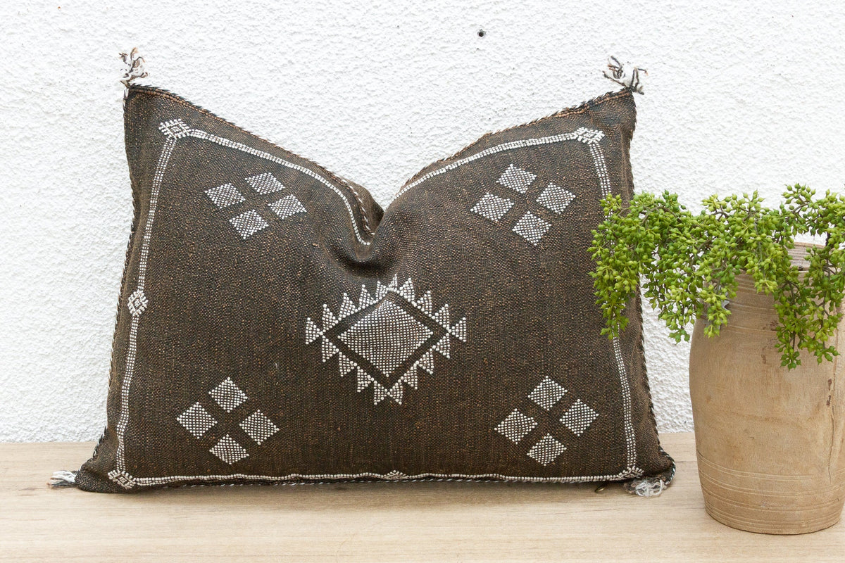 Raven Dunes Silk Rug Lumbar Pillow