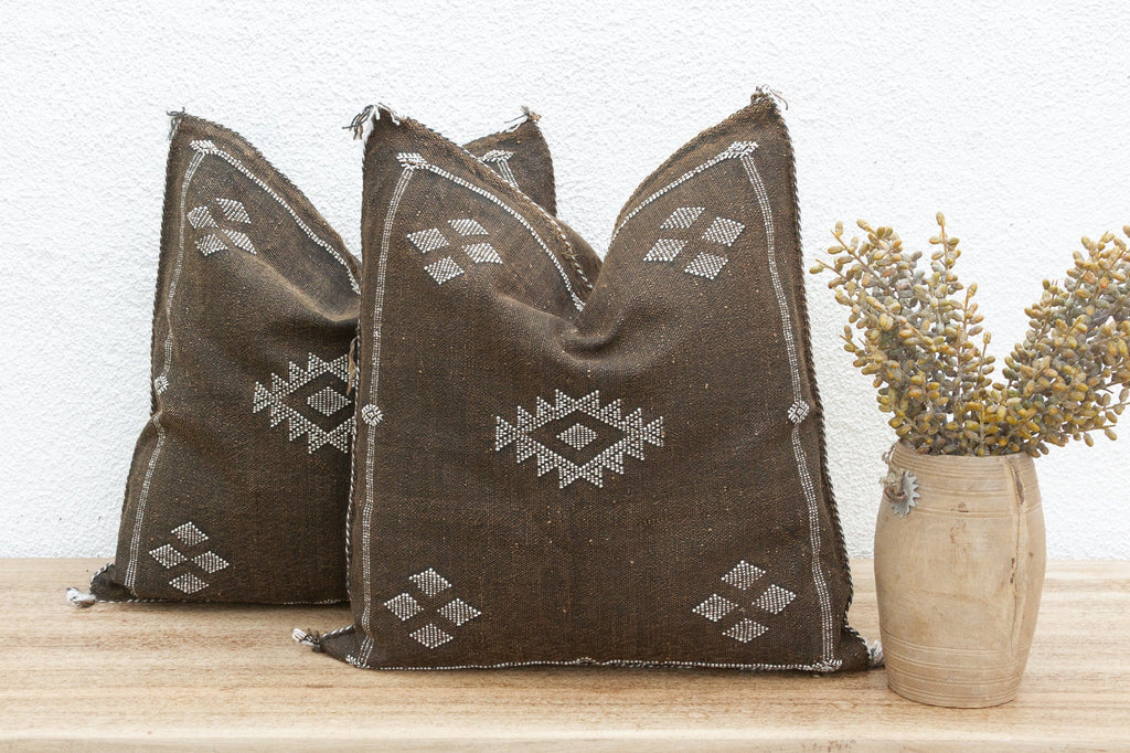 Pair of Oasis Dusk Large Silk Rug Pillows