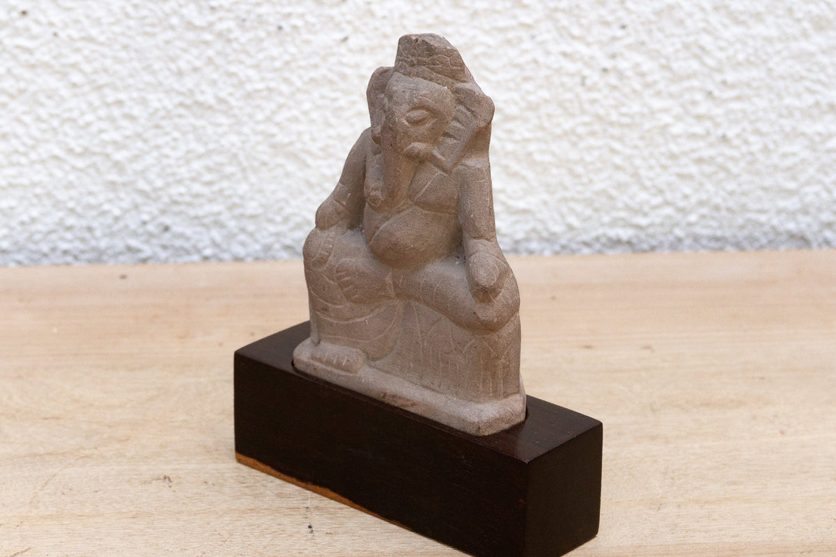 The Stone Guardian Seated Ganesha Antique Sculpture
