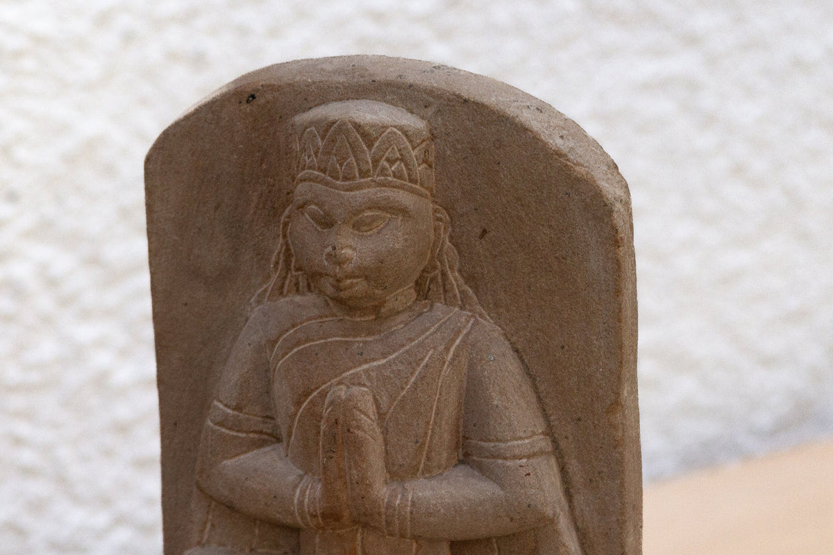 The Silent Prayer, Antique Stone Praying Figure