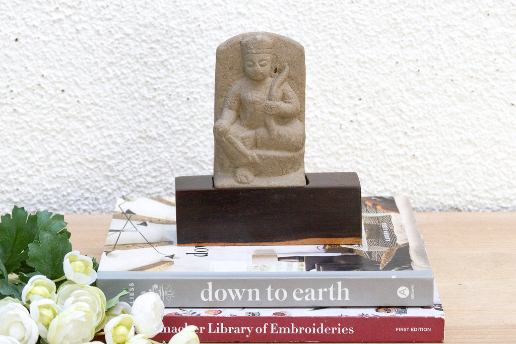 The Naga's Keeper, Antique Carved Stone Figure