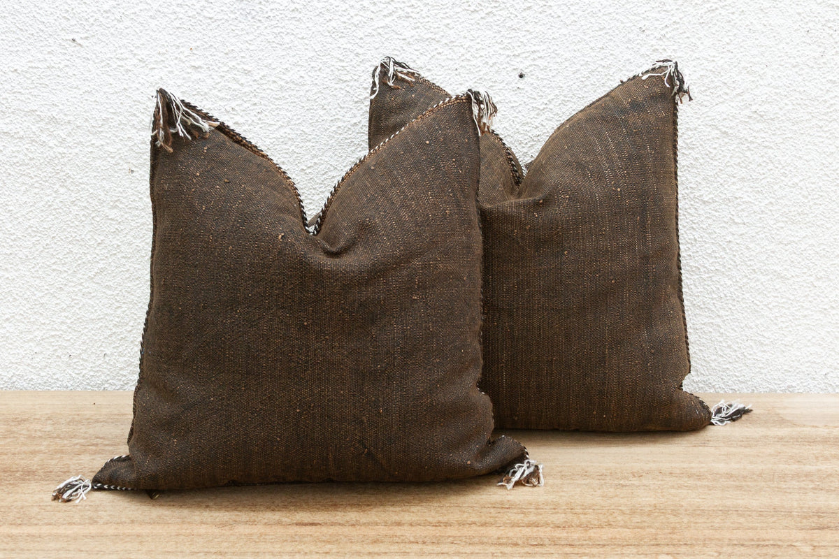 Pair of Desert Ember Silk Rug Pillows