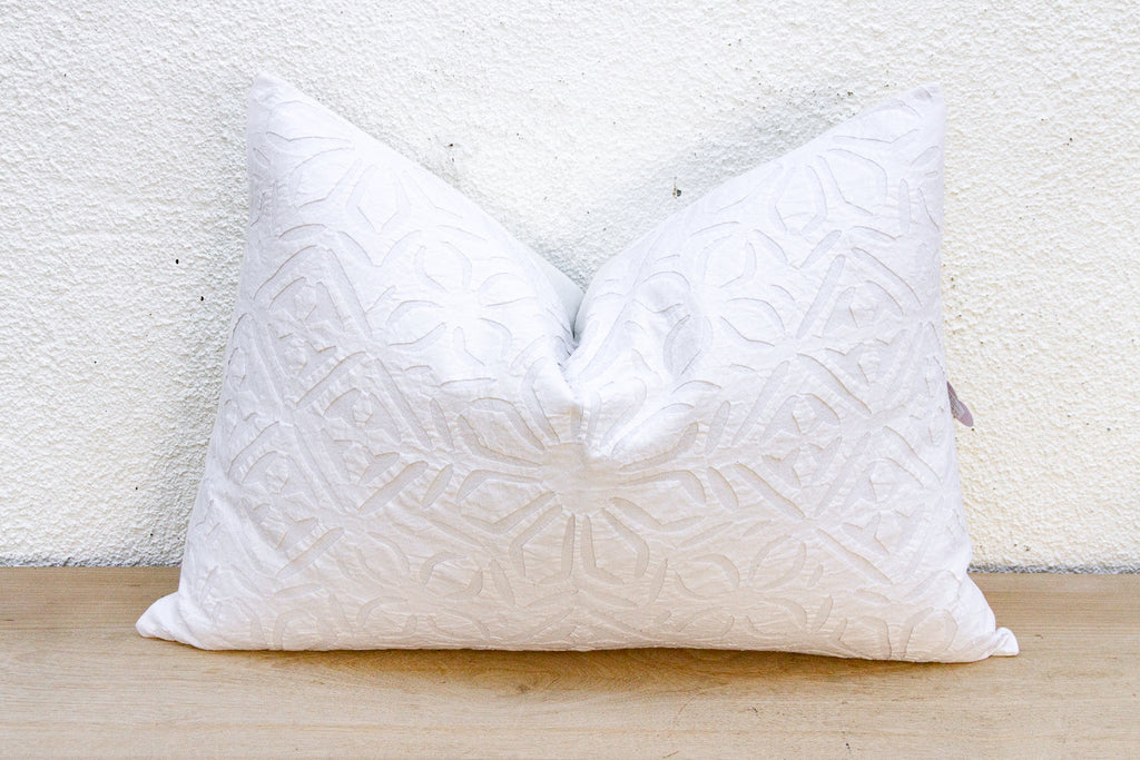 Morning Dew Lumbar Applique Pillow Cover