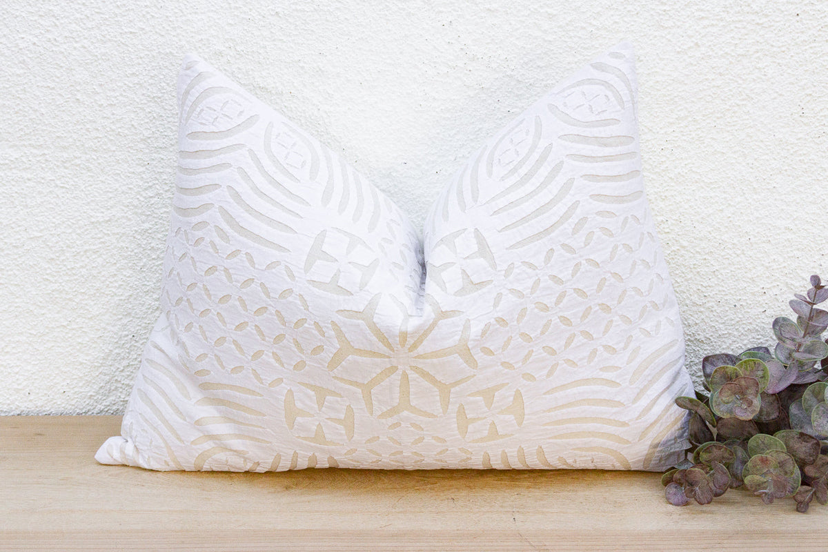 Pace Pumice Lumbar Applique Pillow Cover