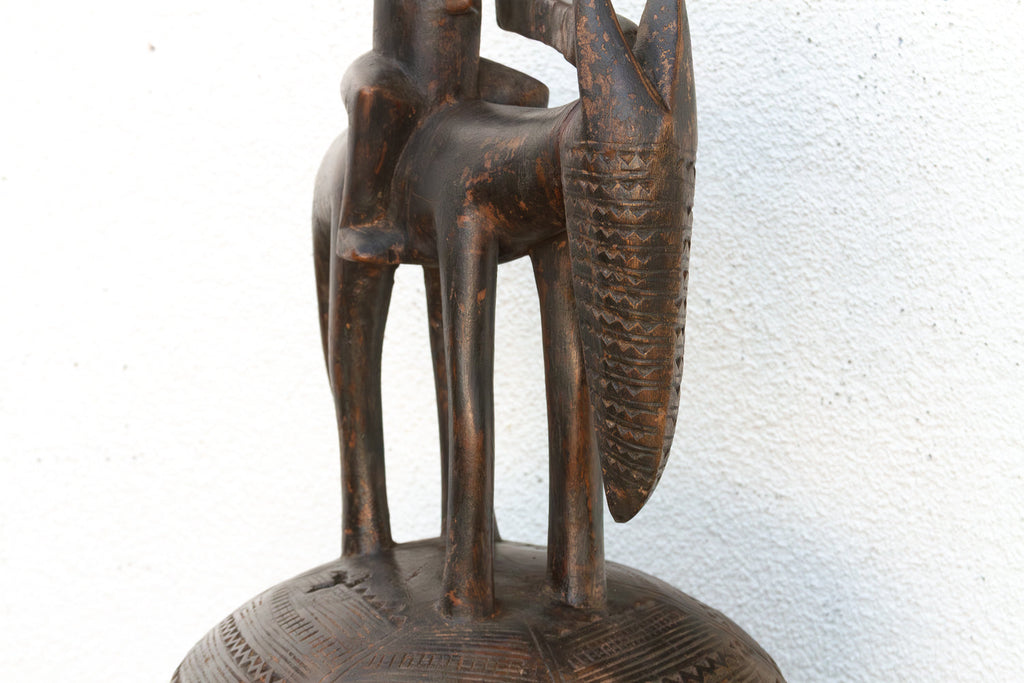 57" Tall Antique Dogon Equestrian Vessel Statue