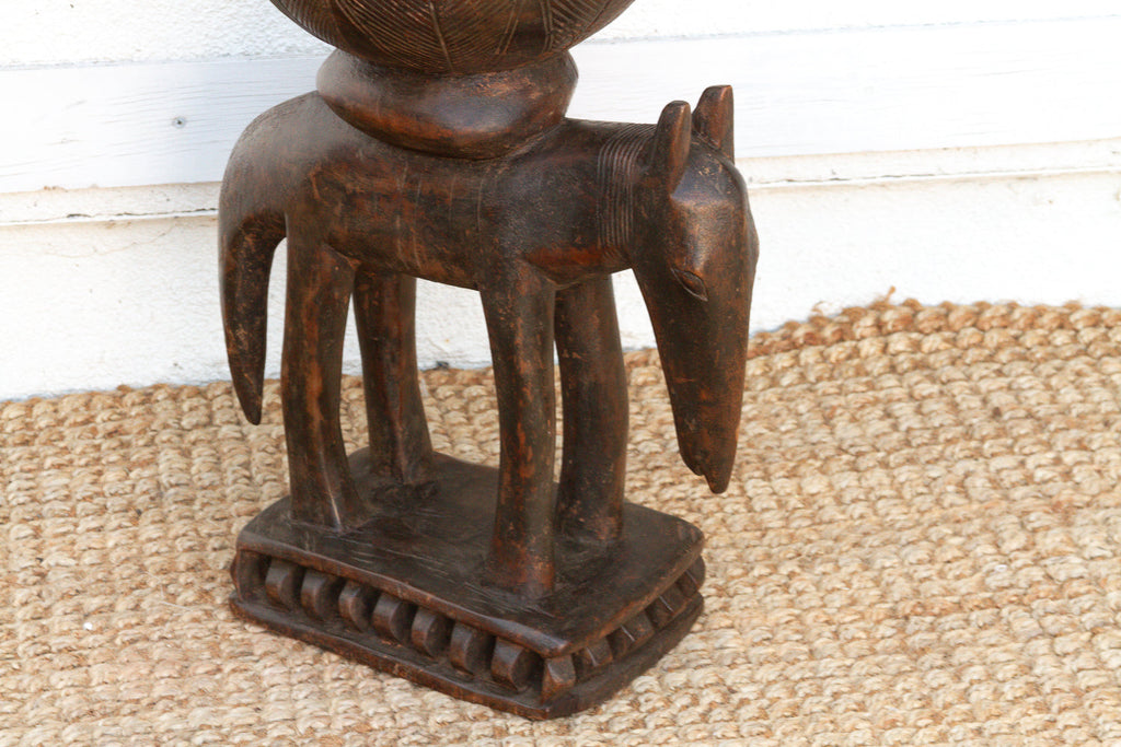 57" Tall Antique Dogon Equestrian Vessel Statue