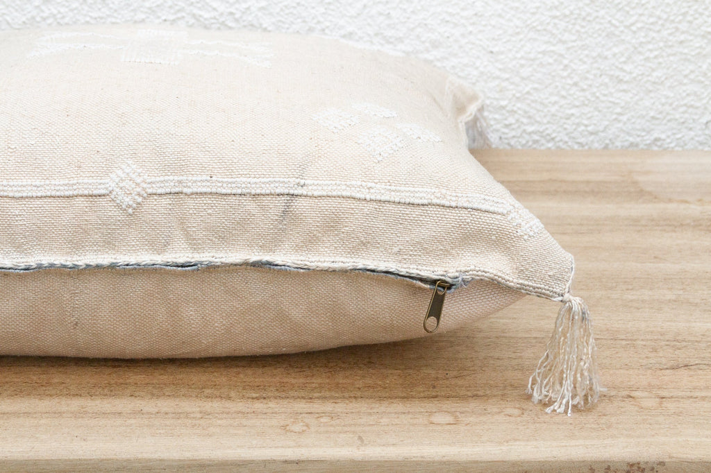 White Patina Silk Rug Pillow