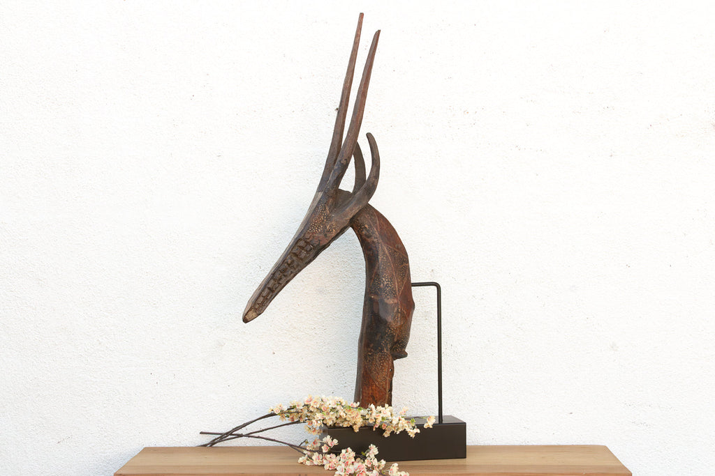 51" Grand Antique Bamana Gazelle Headdress